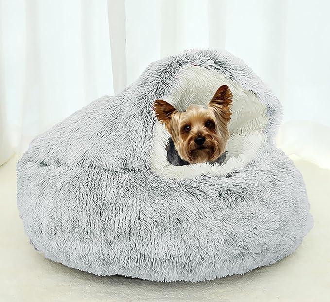 Dog Cave Bed for Small Dogs Cats Pets (20" D,