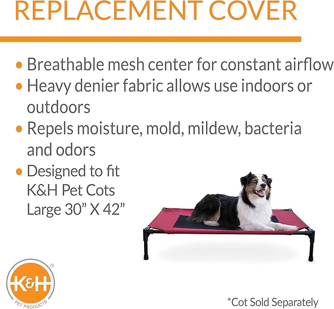 K&H Pet Products Elevated Cooling Outdoor Dog Bed 42 X 30 Inches