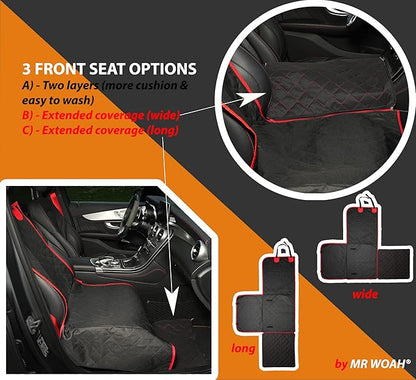 Convertible 7 in 1 Extra Mat Dog Front and Back Seat and Trunk Cover Protector Hammock Picnic Mats Durable Waterproof Scratch-Proof Nonslip Hammock Against Dirt and Fur for Car