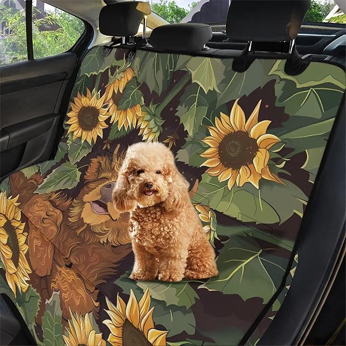 AFPANQZ Sunflower Highland Cow Dog Cat Seat Cover