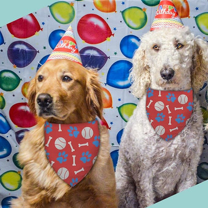 Baseball Dog Bandana Washable Pets Scarf Triangle Adjustable Handkerchief