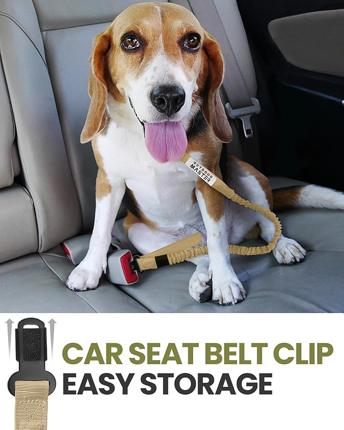 OutdoorMaster Bungee Dog Leash 2 Padded Leash,1 Seat 6 FT