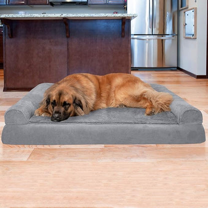 Furhaven Orthopedic Dog Bed for Large Dogs w/ Removable Bolsters & Washable Cover 125 lbs