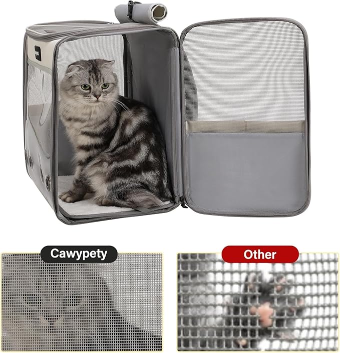 Cat Carrier Backpack,Cat Carrier with Window Blind，Cat Backpack for Small Cats Dogs, Safety Straps, Collapsible, Breathability,Designed for Travel, Hiking, Outdoor,Car