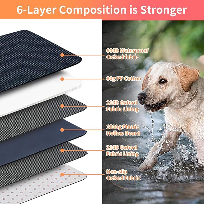 Dog Hammock for Car Hard Bottom Back Seat Extender for Dogs