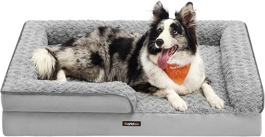 Feandrea Orthopaedic Dog Bed for Large Dogs 36 x 27 x 6.5 Inches, UPGW252G01