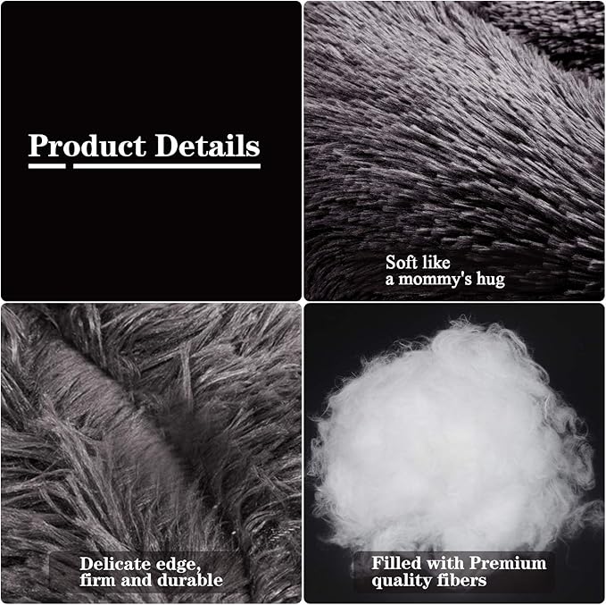 MFOX Calming Dog Bed (L/XL/XXL/XXXL) for Medium and 25/35/55/100lbs