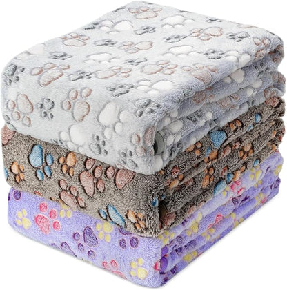 PJYuCien Blankets 1 Pack 3 - Fluffy Premium Fleece Flannel Throw Dog Blanket, Soft Warm Cute Print Cat Blanket, 41"x30" Pet Blankets for Small Medium Large Dog Cat Puppy