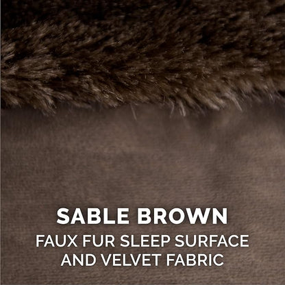 Furhaven Cooling Gel Dog Bed for Large/Medium Dogs w/ Removable Bolsters & Washable Cover 55 lbs