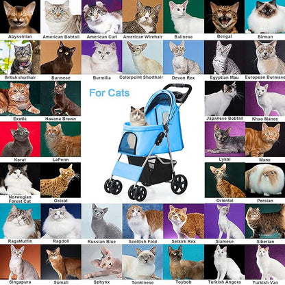 Dog Stroller for Small Dogs 4 Wheels,