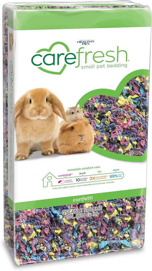 Carefresh 99% Dust-Free Confetti Natural Paper Small Pet Bedding with Odor Control, 10 L