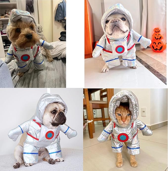 Astronaut Dog Costume Clothes Space Dog Outfit for Pet Small Medium Puppy Cat Halloween Christmas Party Funny Cosplay (Small)