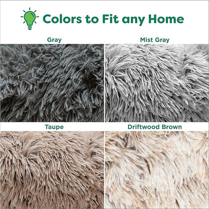 Furhaven 45" Round Calming Donut Dog Bed for Large Dogs 90 lbs 45.0"x45.0"x9.0"