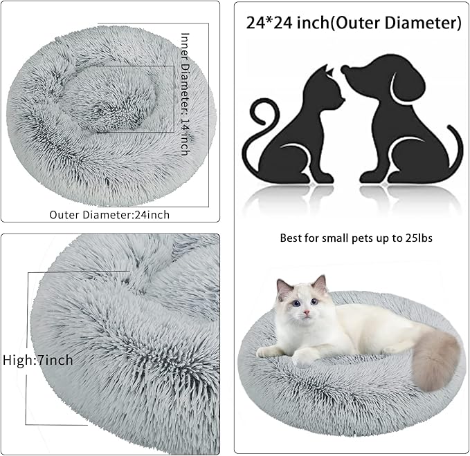 Nisrada Cat Beds for Indoor Cats 24 Inch