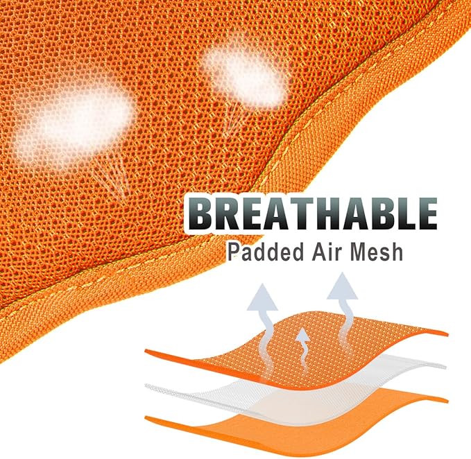 BARKBAY No Pull Dog Harness Large Step in Reflective Dog Harness with Front Clip and Easy Control Handle for Walking Training Running with ID tag Pocket(Orange
