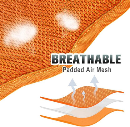 BARKBAY No Pull Dog Harness Large Step in Reflective Dog Harness with Front Clip and Easy Control Handle for Walking Training Running with ID tag Pocket(Orange