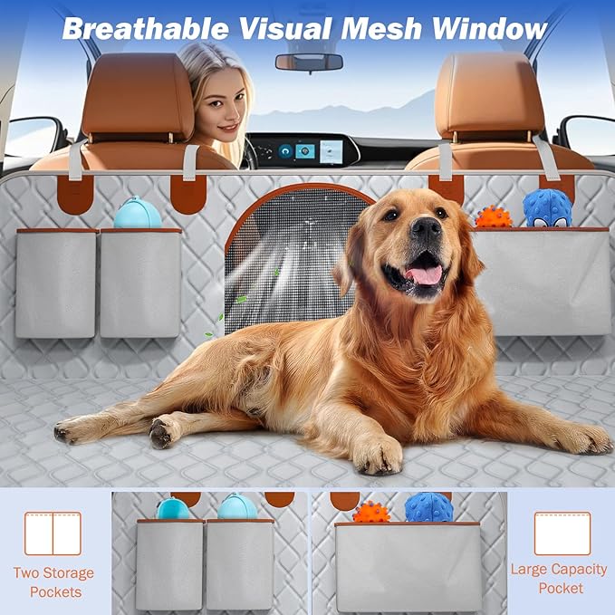 Dog Car Seat Cover for Back Seat 330lbs Waterproof