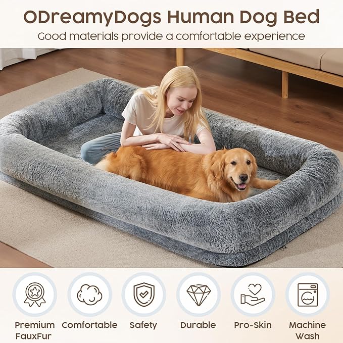 Human Dog Bed for Adult 320 GSM 40D Orthopedic