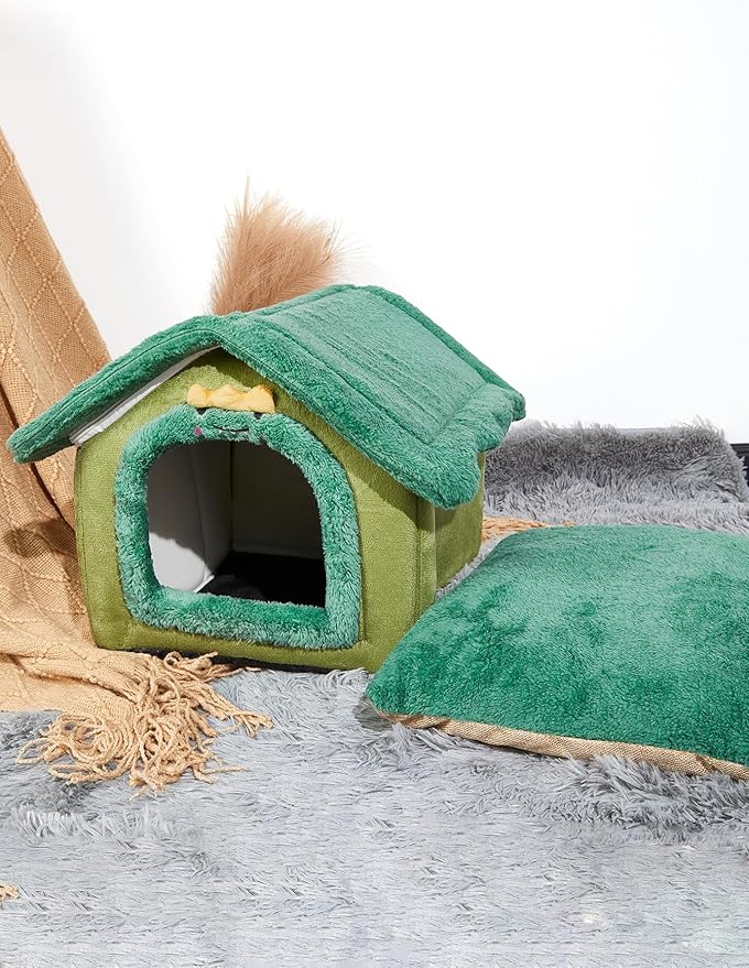 QWINEE Dinosaur Design Cat Dog Bed Pet Tent