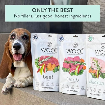 WOOF Lamb Freeze Dried Raw Dog Food, Mixer, or Topper, or Treat - High Protein, Natural, Limited Ingredient Recipe 9.9 oz