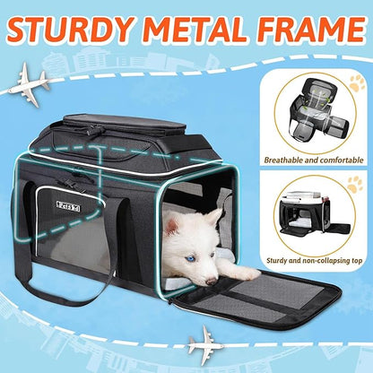 Petskd Top-Expandable Pet Carrier 17x12x8.5 Inches JetBlue Frontier Spirit Airline Approved