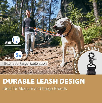 Hands Free Dog Leash with Waist Belt Lifetime Replacement 5518