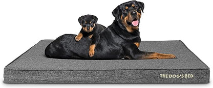 The Dog’s Bed Orthopedic Memory Foam Dog Bed 2XL GreyLinen 54x36, Pain