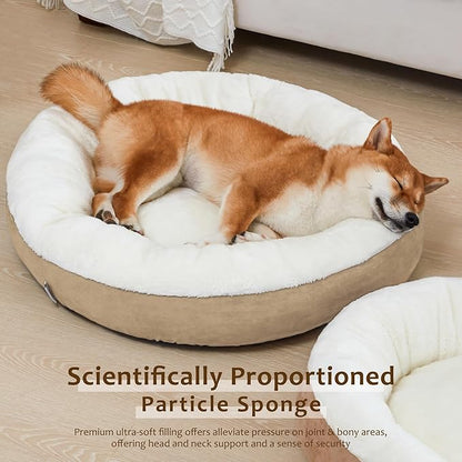 Love's cabin Round Donut Cat and Dog Cushion Bed 30in Pet