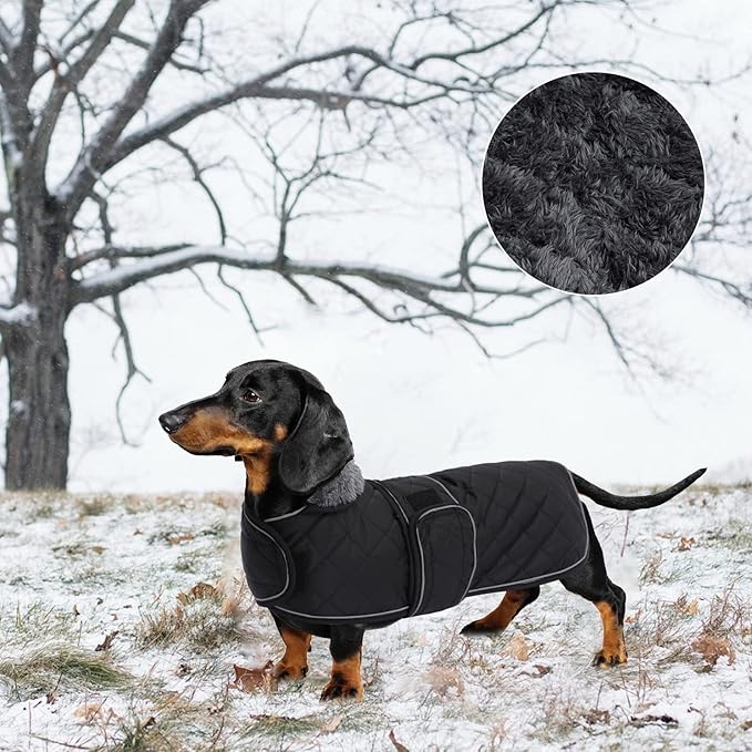 Geyecete Warm Thermal Quilted Dachshund Coat
