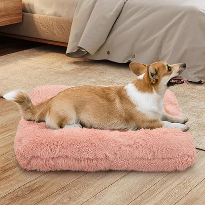 MoNiBloom 36.5"x29"x5" Dog Beds for Medium Size Dogs Machine-Washable Long Plush Pet Beds Warming Cozy Soft Bed for Dogs and Cat