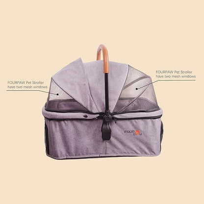 Pet Stroller Up to 55lbs Folding Lightweight Dog Stroller Cat Travel Stroller 600D Linen 360° cardan 3-in-1 Jogger