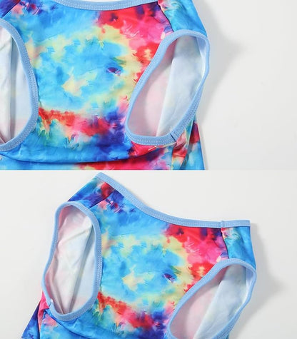 Dog Tie dye Sleeveless T Shirt Colorful Blue Printed Dogs Vest Shirt Pajamas Breathable Stretchy Summer Clothes for large Dog Boys Girls（X-Large,Blue）