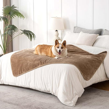 PETHUR Waterproof Dog Blankets for Large Dogs 40"x60", Coffee
