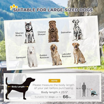 Aosom 2-in-1 Dog Bike Trailer Pet Stroller Carrier for Large Dogs with Hitch