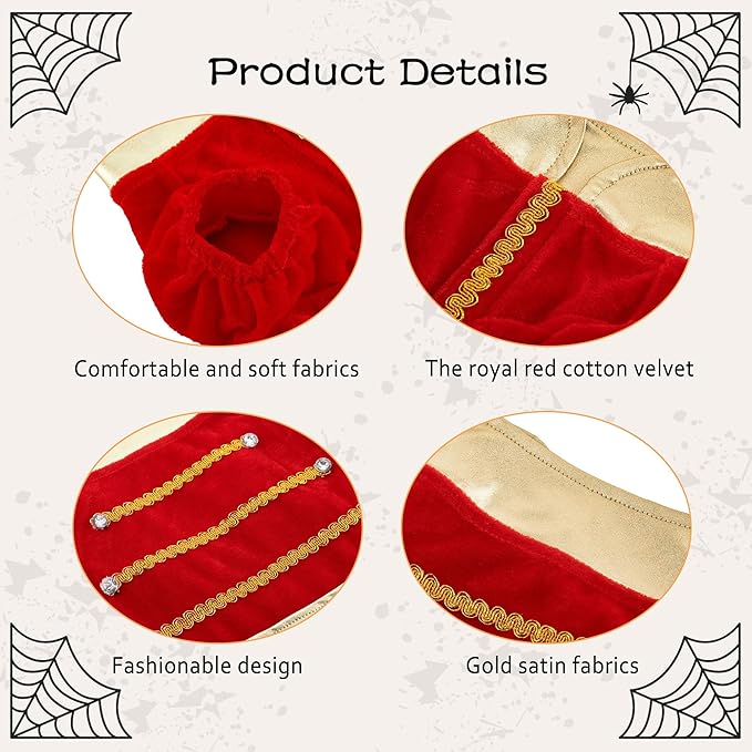 Yoption King Dog Cat Costumes with Crown Hat