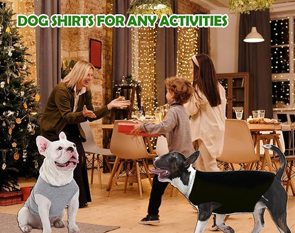 Dog Blank Large Shirts,Cool Clothes for Big Dogs,Girl Boy Summer Cotton Pitbull Dachshund Tee Shirt Lightweight Costume,Black Grey XL