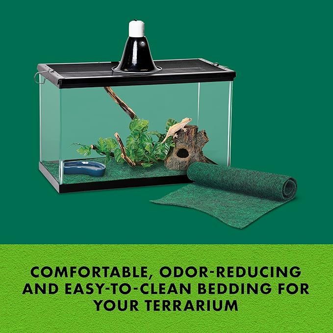 Zilla Reptile Terrarium Bedding Substrate Floor Liner, Green, 10G, 9.75" x 19.75"