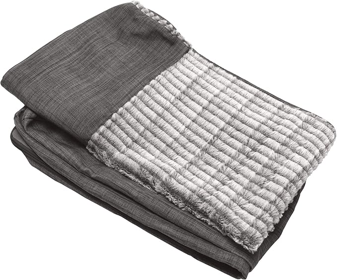 Furhaven Replacement Dog Bed Cover Luxe Faux Fur & Performance Linen Sofa-Style