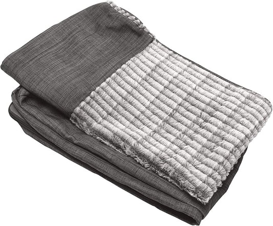 Furhaven Replacement Dog Bed Cover Luxe Faux Fur & Performance Linen Sofa-Style