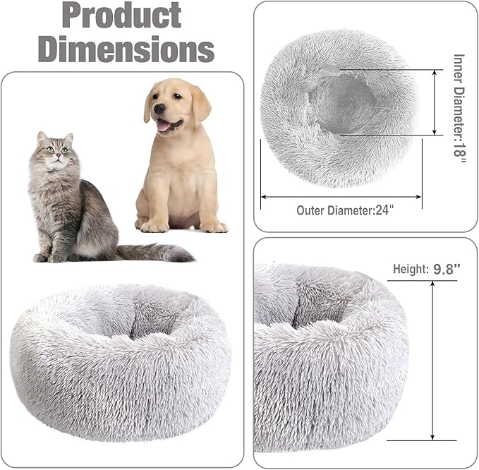 Calming Dog Bed Grey23.5'