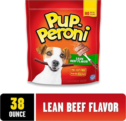 Pup-Peroni Dog Treats, Lean Beef Flavor, 38 Ounce, Made with Real Beef, 90% Fat Free