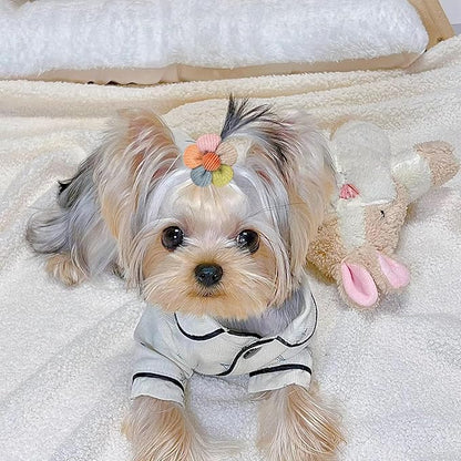 20 Pcs Small Dog Hair Bows with Rubber