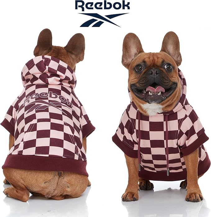 Reebok Dog Hoodie – Fleece Dog Sweater with Leash Hole