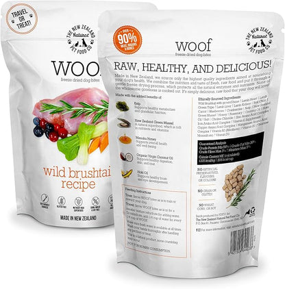 Woof Freeze Dried Dog Food - Wild Brushtail, High Protein, Complete Diet, Dog Treats, All Life Stages - 1.76 oz