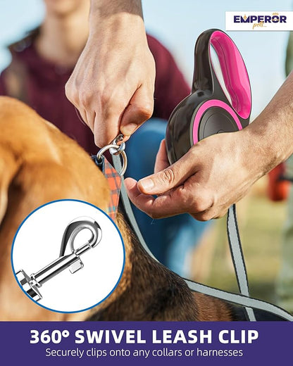 Emperor Pets 26 ft Retractable Dog Leash Large Dogs 110lb, Large 26 ft, -PK26