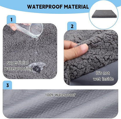 Dog Bed Cover,Dog Beds Covers Replacement Washable,Waterproof Pet Crate Pad Puppy Liner Grey Pillow Cover Sheet Removable Large Proof Soft Plush Kennels Resistan (XL：35 * 44 * 6Inch)