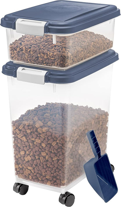 IRIS USA Dog Food Storage Container 30 lbs 11 lbs 2-Cup Scoop,