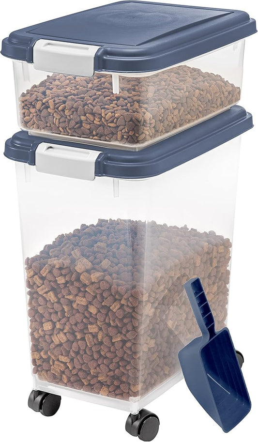 IRIS USA Dog Food Storage Container 30 lbs 11 lbs 2-Cup Scoop,