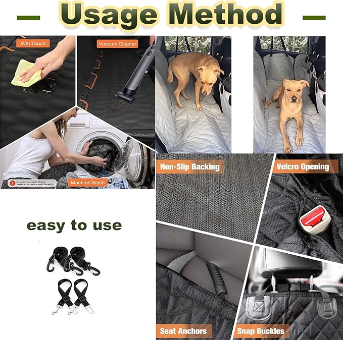 Dog Shaped Car Seat Cover with Rear Seat Mesh Window