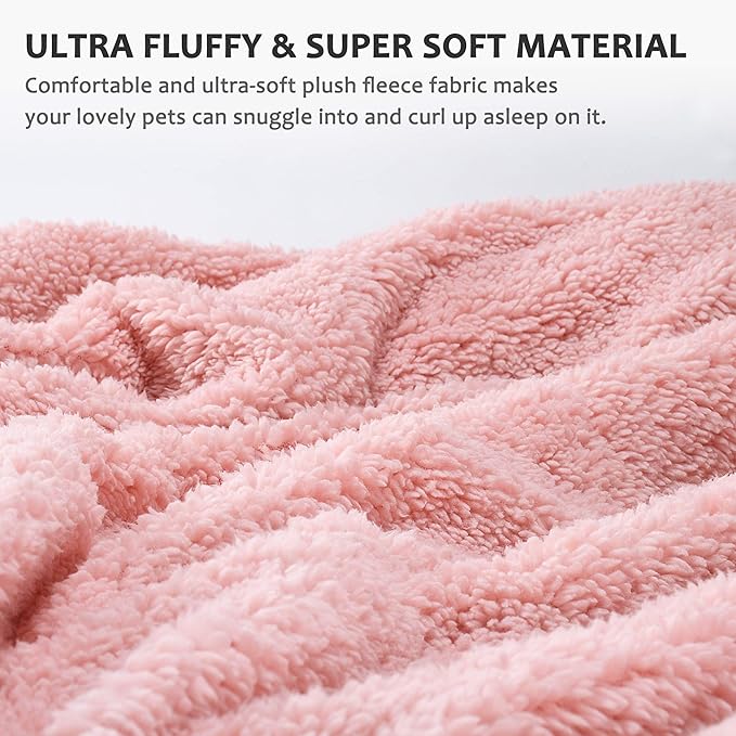 Pink Large Dog Blanket, Super Soft Fluffy Sherpa Fleece Dog Couch Blankets and Throws for Large Medium Small Dogs Puppy Doggy Pet Cats, 50x60 inches